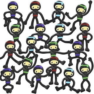 ArtCreativity Mini Bendable Ninjas, Set of 48, Ninja Toys for Boys and Girls in 4 Assorted Colors, Great as Ninja Party Favors, Ninja Gifts for Kids, and Stress Relief Toys for Boys and Girls