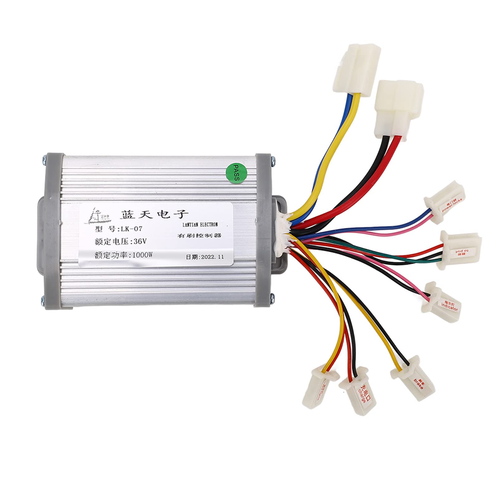 Kit contrôleur de moteur à balais, Kit contrôleur de moteur 36V 1000W avec interrupteur à clé, pédale d'accélérateur, contrôleur à balais pour vélo électrique Mini Bike