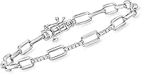 Ross-Simons Pure Collection 0.15ct TW Diamond Paper Clip Link Bracelet in Sterling Silver