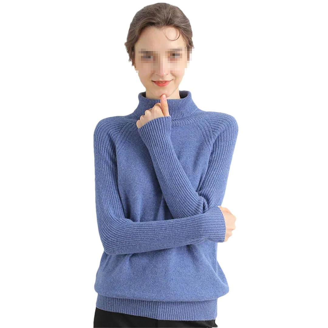 Suéter De Lana con Cuello Alto para Mujer, Suéter De Manga Larga para Otoño E Invierno, Tops De Punto