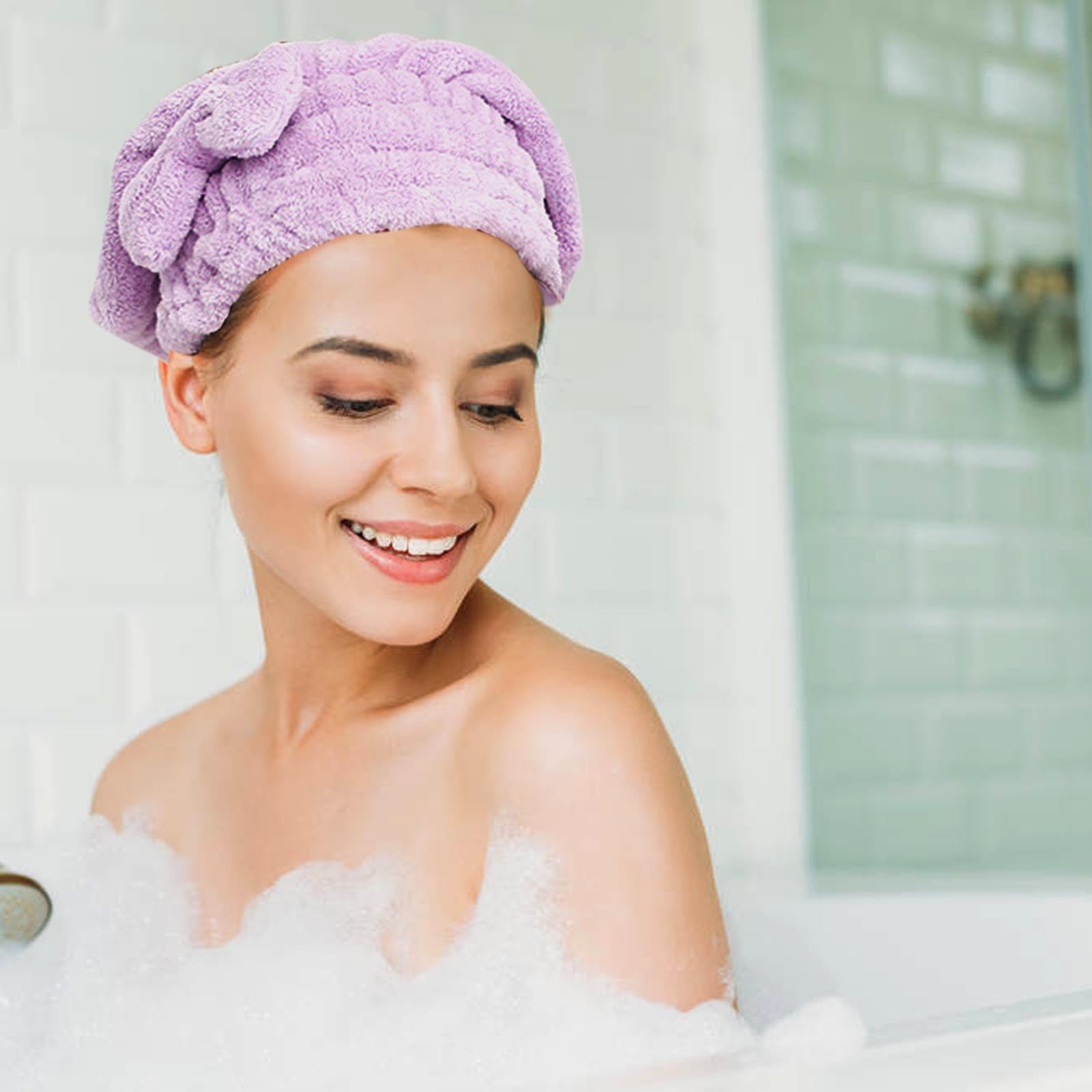 Lot De 2 Serviettes à Cheveux En Microfibre Douce Pour Femme, à Séchage Rapide, Turban Absorbant Pour Le Séchage Des Cheveux Bouclés, épais Et Longs (bleu Et Gris