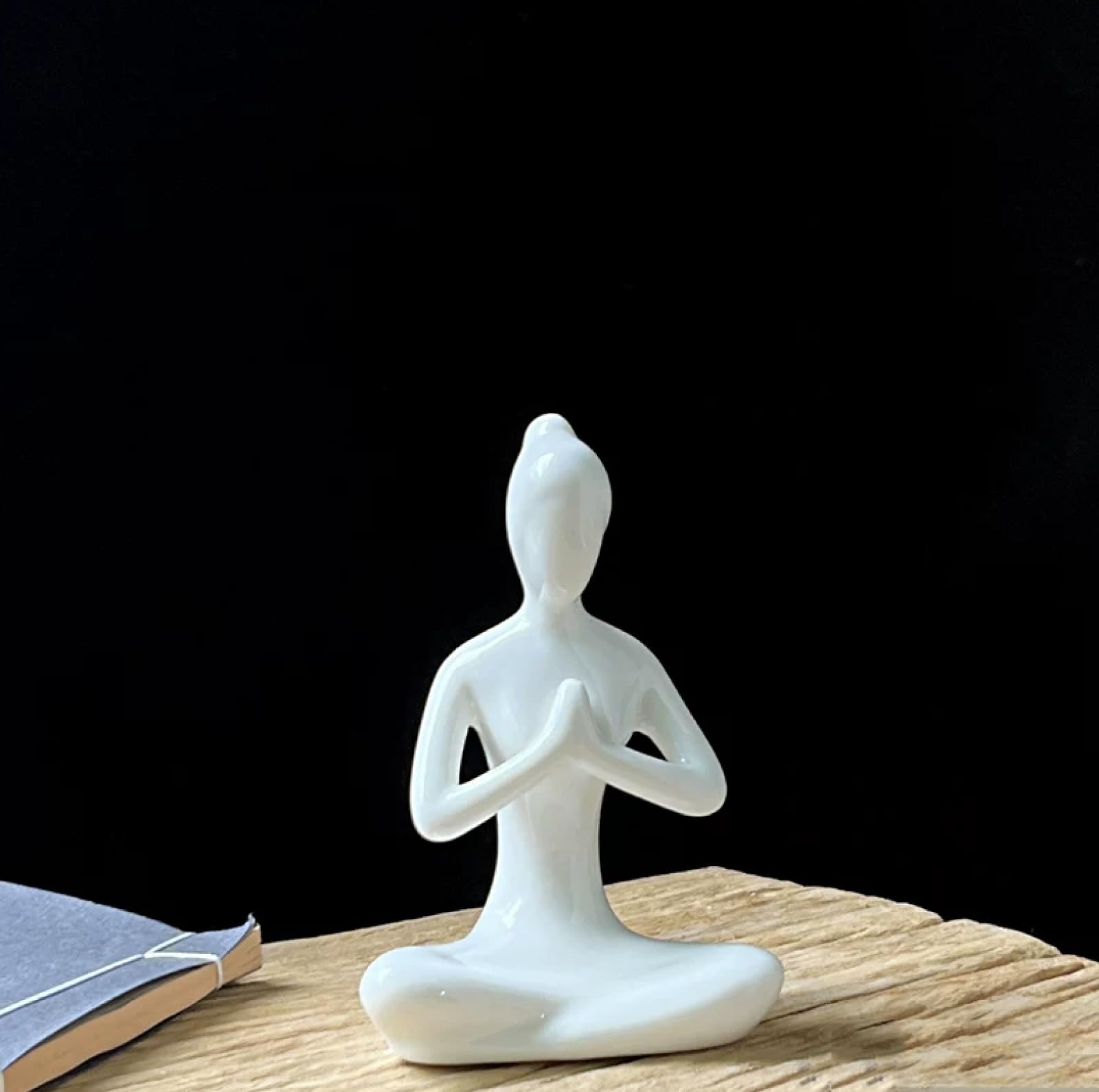 DECRZPB Ceramic Ornament White Yoga Woman Handcrafted Sculpture Arts Home Decor Office Wedding Gift