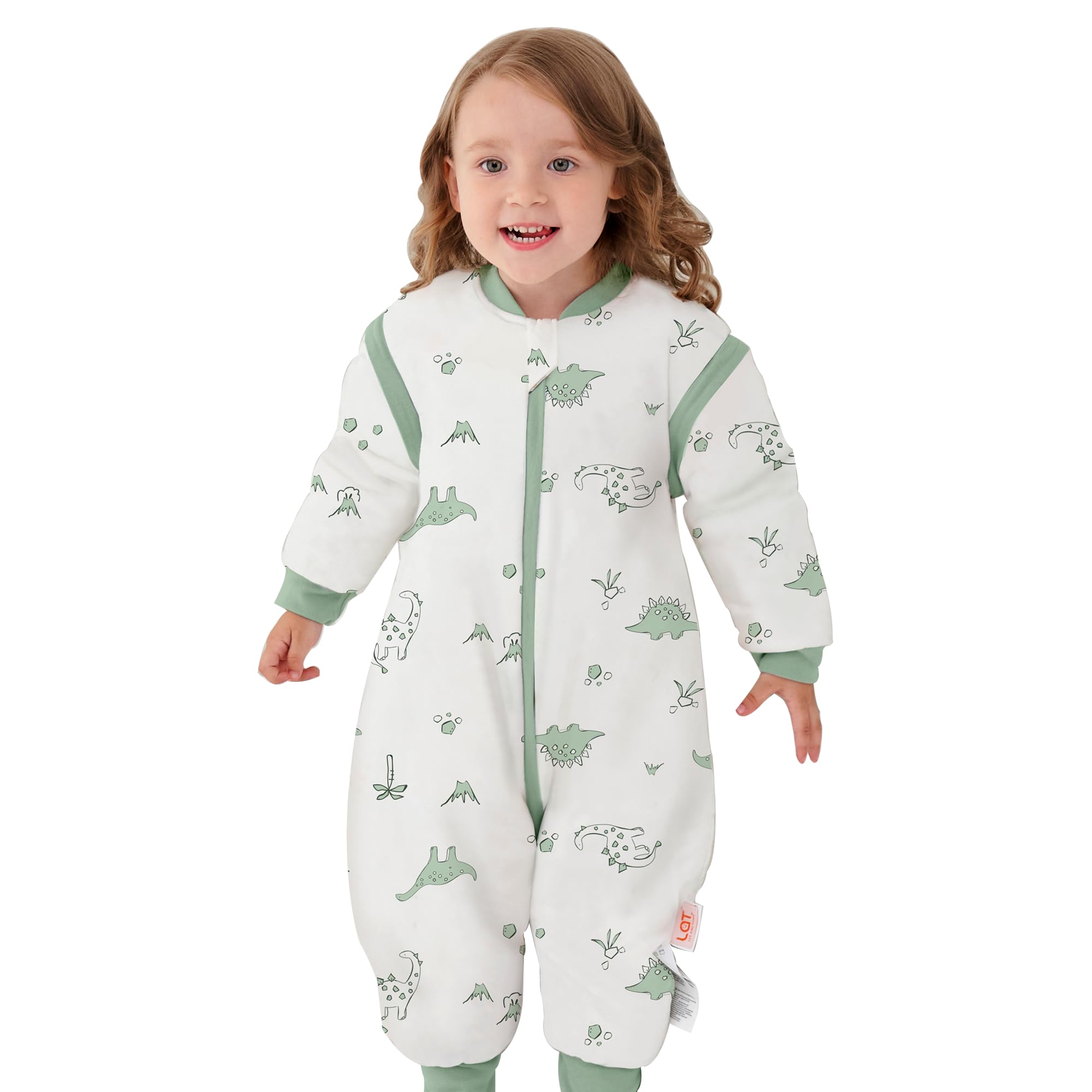 LAT Babyslaapzak met voetjes, afneembare mouwen, 2,5 TOG, 100% katoen