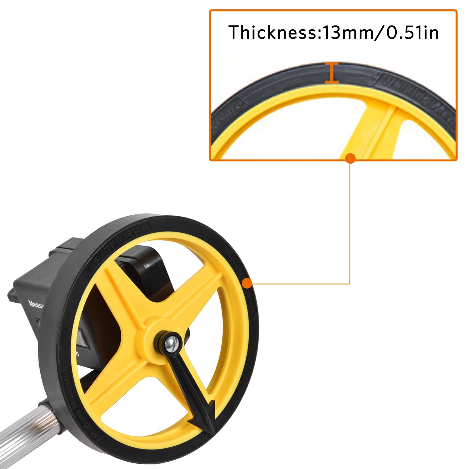 Agatige Ruota di misurazione Portatile, Ruota di misurazione Portatile Pieghevole per misurazione della Distanza Misuratore di Rotazione della Ruota per più scopi(Small Wheel)