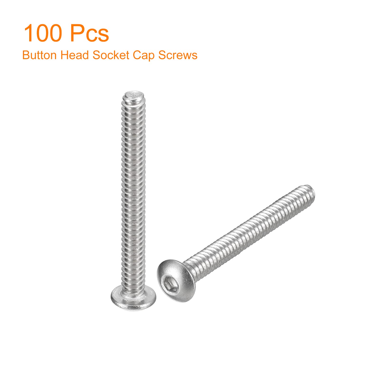 4-40 X 1/4" Button Head Socket Screws 50-Pack - 304 Stainless Steel Hex Drive Fasteners
