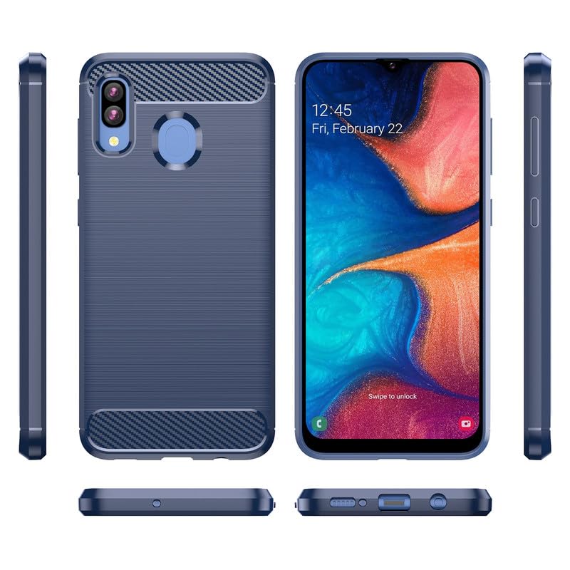 Image of Hybrid Carbon Fiber Back Case for Samsung Galaxy A20 / A30 (Blue)
