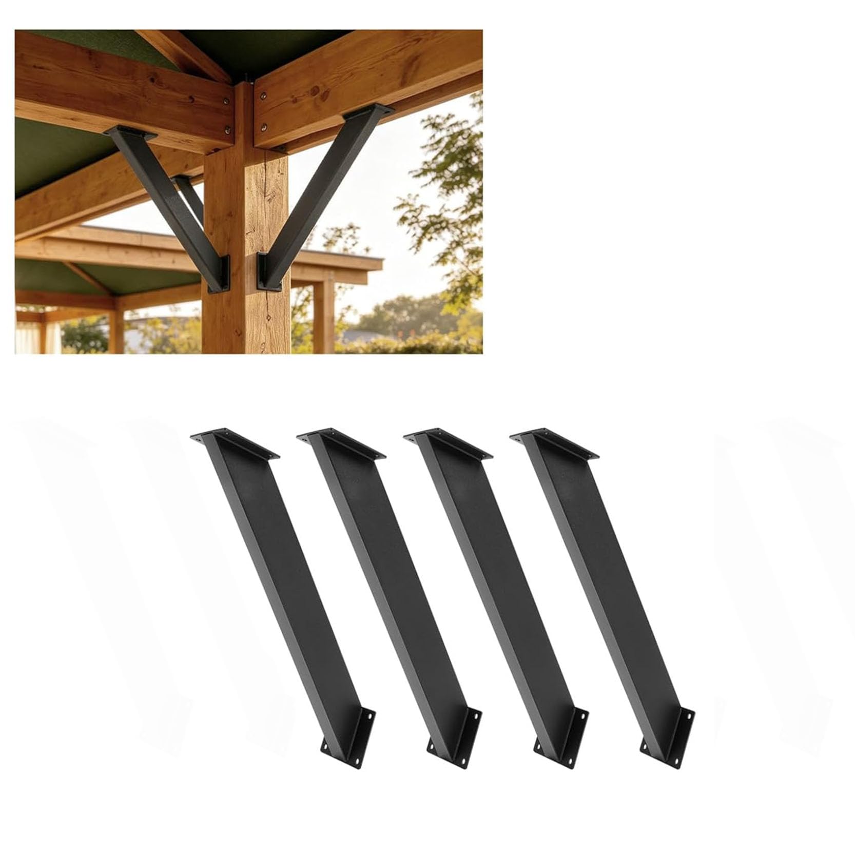 LQSYBHD Heavy Duty Connector Brace Bracket 45-Degree Angle Corner Braces Inside Joint Bracket for Post and Beam Wood Frame DIY Connector Inside Mount Corner Connector(Size:4pcs)