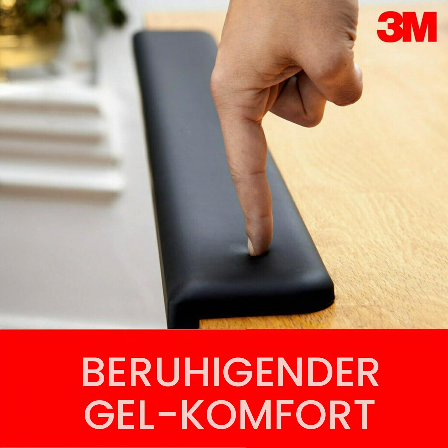 3M Gel-Handballenauflage für Stehpulte, verschiedene Arbeitspositionen, Schwarz (WR200B)