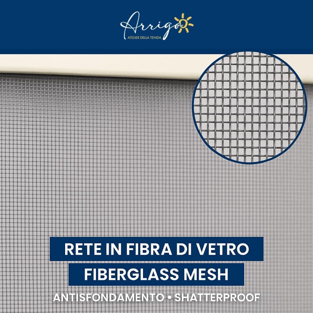 Zanzariera NEW JOLLY su Misura - Cassonetto Compatto da 40mm, Rete in Fibra di Vetro, Guida Bassa 4mm - Senza Barriere, Reversibile, Made in Italy - Ideale per Porte e Finestre