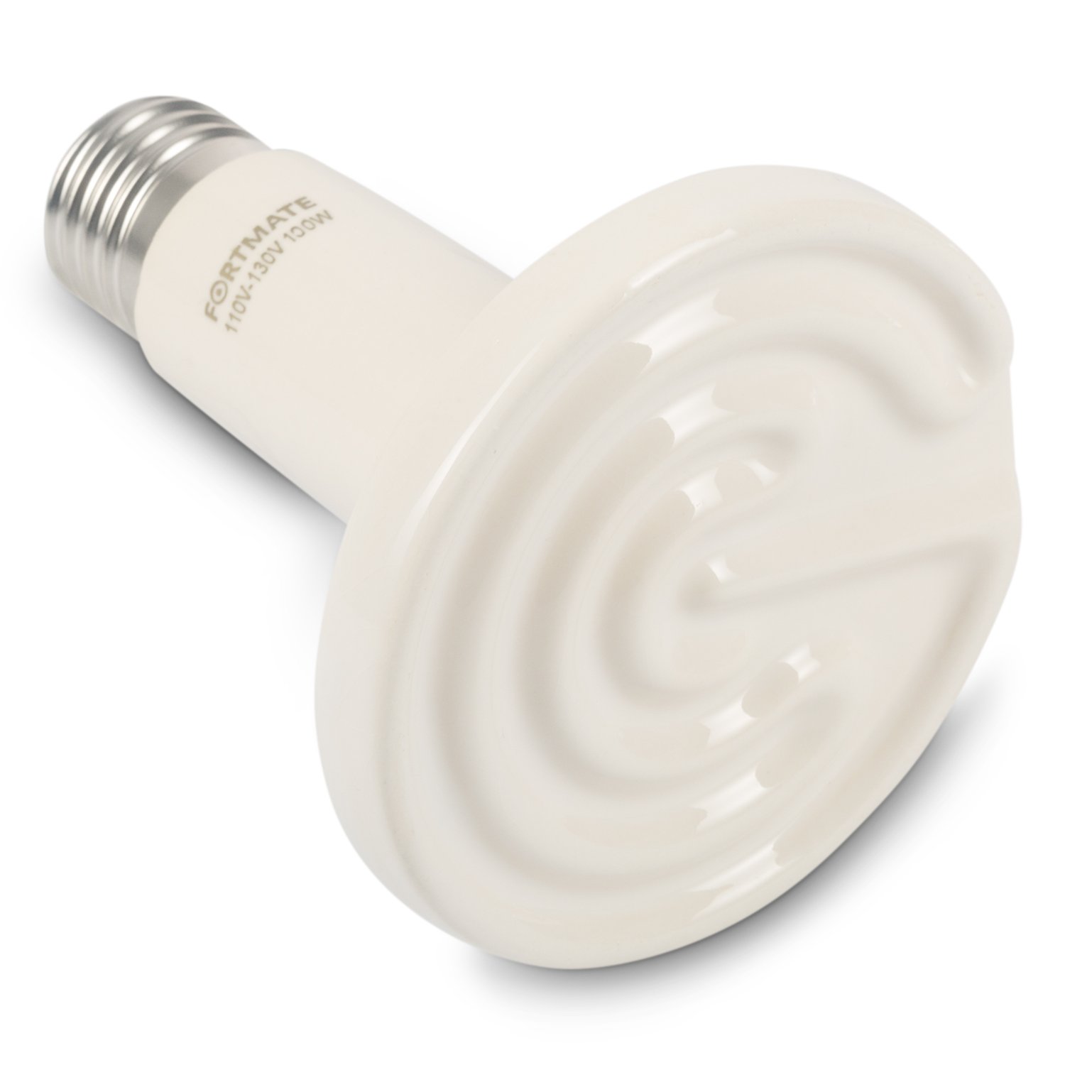 Ceramic Infrared Bulb Heat Emitter Reptile Lamp Pet Infrared Lamp Bulb 110V (100W, White)