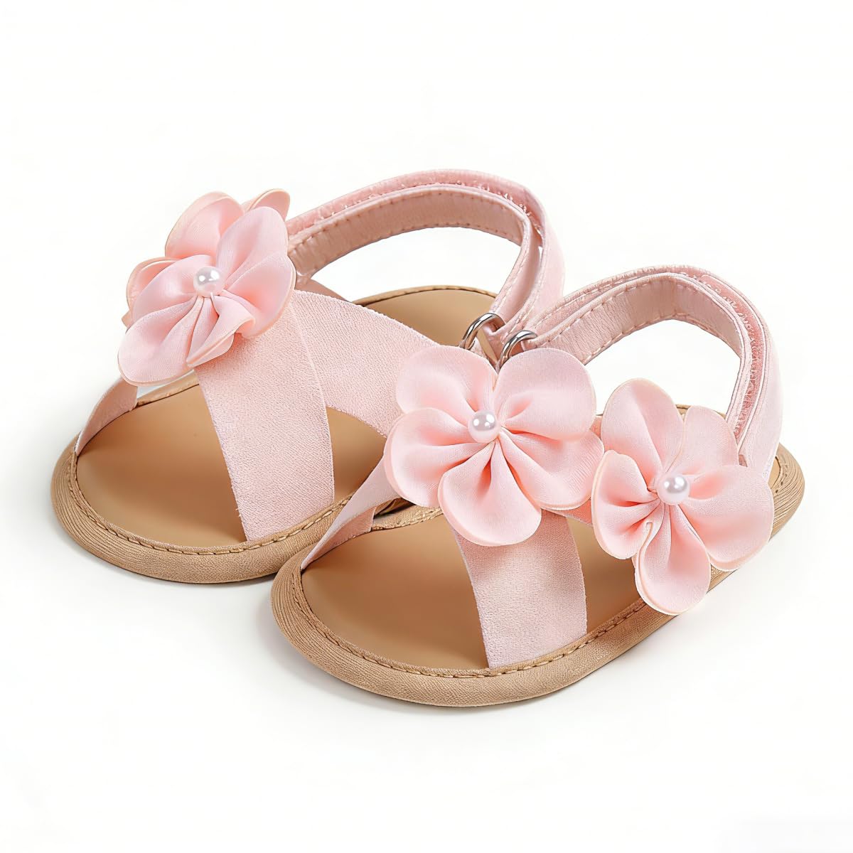 Meckior Infant Baby Girls Boys Summer Sandals Open Toe Lace Princess Dress Wedding Flats Shoes Newborn Toddler Soft Non-slip Sole First Walker Crib Shoes
