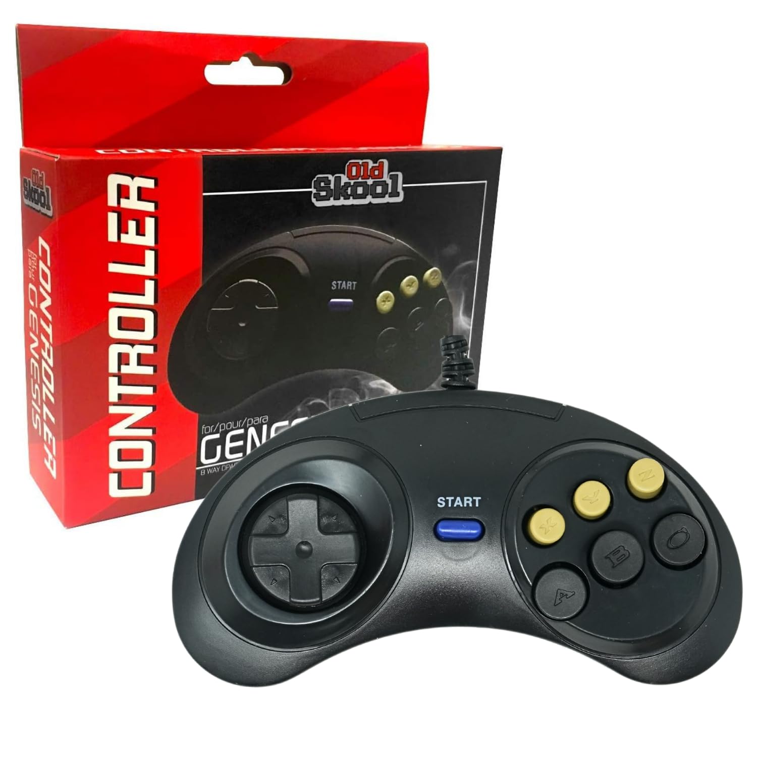 Old Skool Classic Sega Genesis Controller- 6-Button Game pad