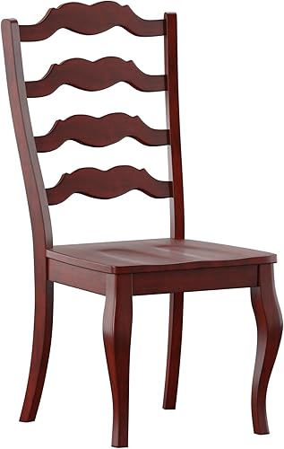 Miniatura 3 de Inspire Q Eleanor - Silla de comedor con respaldo de escalera (juego de 2) por Classic Antique Berry Red Antiguo, acabado de madera