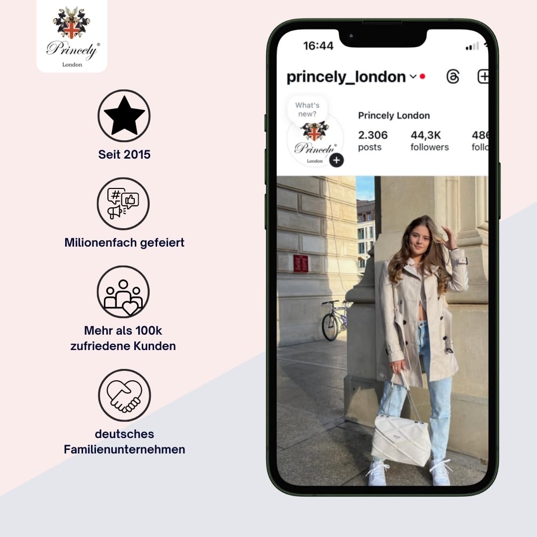 Princely London Weekender Los Angeles Schwarz – Stylischer und Geräumiger Reisebegleiter aus Hochwertigem Veganem Leder für Damen, Ideal als Handgepäck