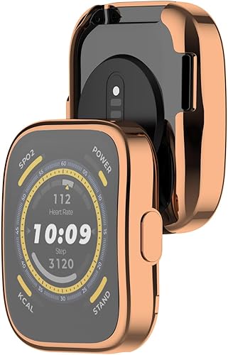 Miniatura 8 de Paquete de 2 fundas de TPU suave compatibles con Amazfit Bip 5 Smart Watch, funda protectora completa con marco de parachoques (negrotransparente)