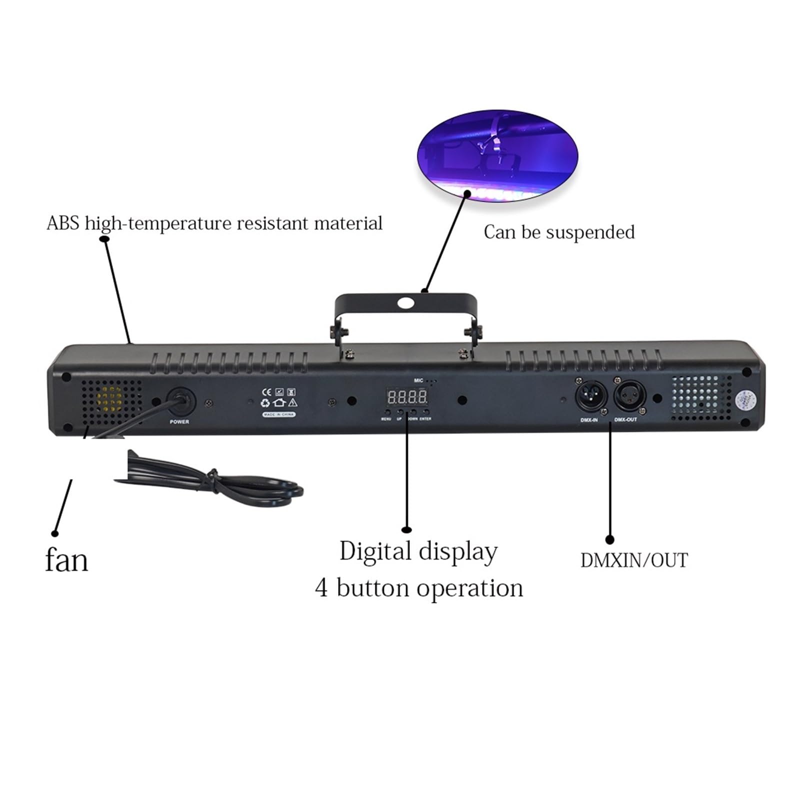 18x3w RGB Pełnokolorowa kurtyna świetlna LED, światło klubowe, sceniczne DMX, barowe, efekt DJ Disco, światła stroboskopowe, z em Występ na żywo