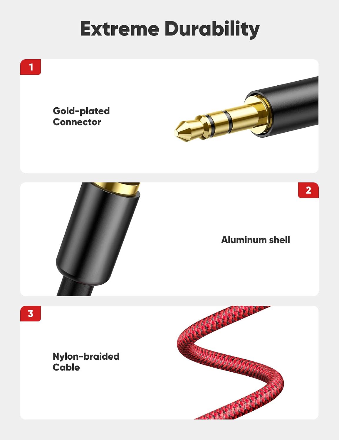 oldboytech 2 Pack RCA Cable, RCA to 3.5mm [6ft / 1.8M, Hi-Fi Sound] Nylon-Braided RCA to AUX Audio Cable Compatible with DJ Controller Speaker Turntable TV Car Stereo Hi-Fi Amplifer Phone (Red)