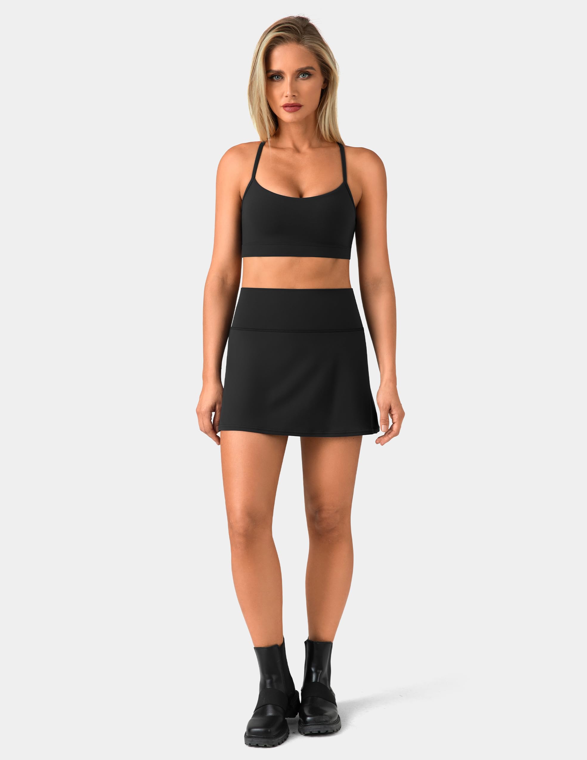 Colorfulkoala Dreamlux Jupe Tennis Femme avec Short Poches Jupe Courte Femme pour Tennis Golf Course Padel