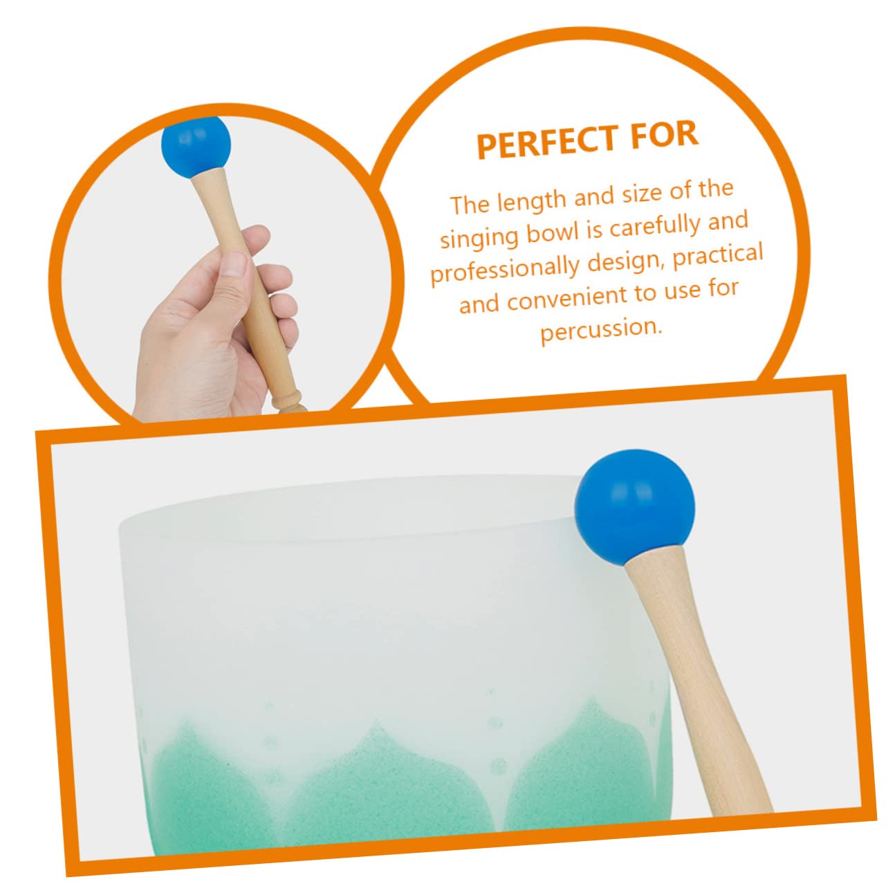 ibasenice 3sets Mallet Per Ciotola Cantata Legno e Gomma Strumento Per Musicisti e Principianti Accessorio Per Ciotole Sonore e Percussioni Design Ergonomico e Antiscivolo Per Appassionati