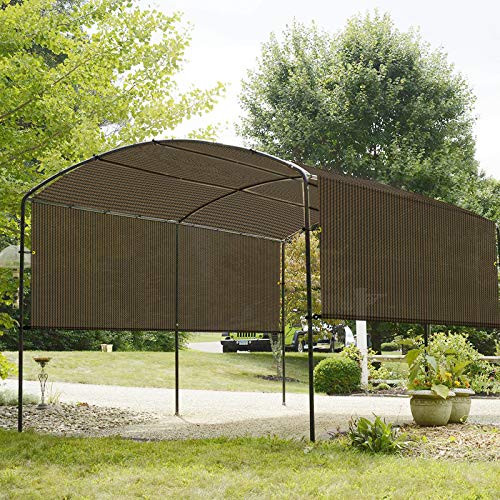 SHINPORT 10'x16' Canopy Pergola Replacement Shade Cover Privacy Patio Shade Screen for Patio Deck Backyard Gazebo Pergola, Brown