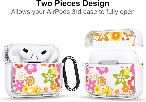 Miniatura 2 de MOSNOVO Funda para Airpods 3, funda para Airpods 3, funda protectora transparente con estampado de tierra de dinosaurio con anillo de metal duro de