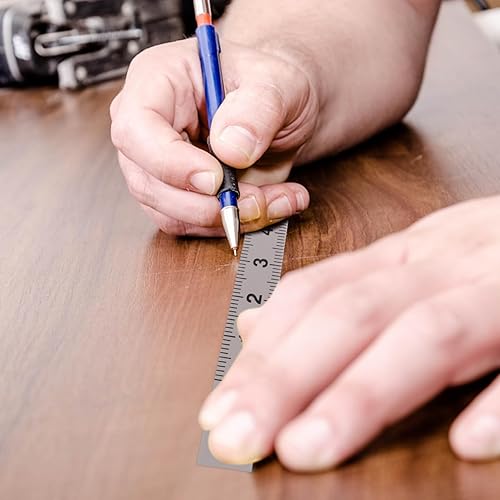 Miniatura 5 de OSALADI Regla de metal pegatinas de acero inoxidable, regla de acero inoxidable, regla de trabajo de acero inoxidable, cinta métrica, cinta métrica