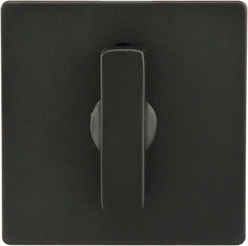INOX BD Series Barn Door Privacy Lock, for 3-3/4" to 4-3/4" Wall, EC1314 60mm Square Trim, Graphite Black (19G)