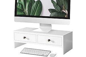 WELLAND Monitor Stand Riser with Drawers: Elevate Your Workspace