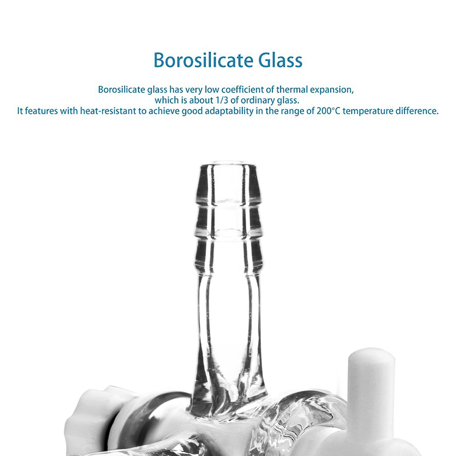 stonylab Adaptateur de Contrôle de Débit en Verre sous Vide à 3 Voies avec Valve en PTFE, Connexion Triple de Tuyaux, Outil de Distillation de Laboratoire pour Applications à Débit Contrôlé, 1 Pièce