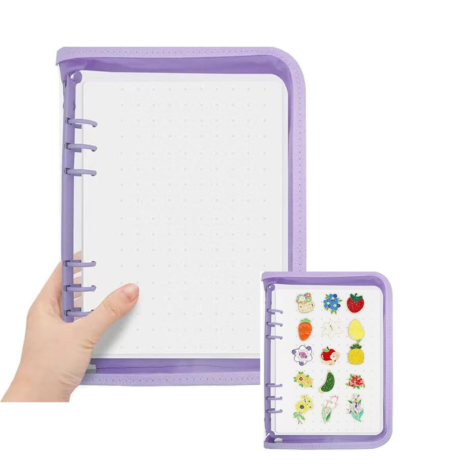 Yixannx Violet Portable Multifunctional Pin Display Case Durable Pins Collector Bag With Zipper Pins Display Backpack Enamel Brooch Binder Pin Trading Book Badge Trade Bag,