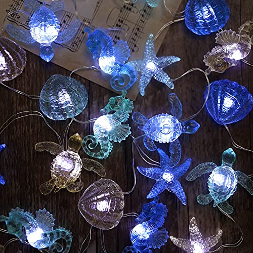 Ocean-Themed-Decorative-Lights-String-of-Marine-Life-Fairy-String-Lights-Coastal-Decor-10ft-30-LEDs-Battery-Operated-with-Remote-Control-for-Beach-Bedroom-Decoration Ocean Themed Decorative Lights String of Marine Life Fairy String Lights Coastal Decor 10ft 30 LEDs Battery Operated with Remote Control for Beach Bedroom Decoration