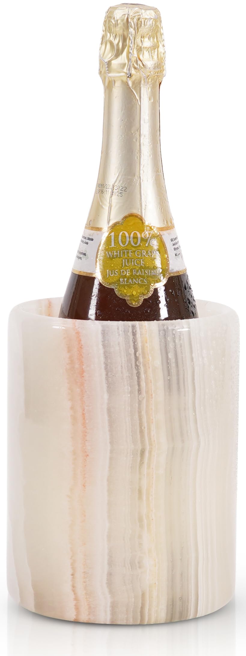 6.5 inch white onyx marble wine cooler for bottles white wine, champagne and other beverages home bar accessories stone bottle holder ideal as pendai gift