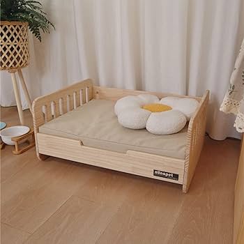 Amazon | ペット用木製ベッド 専用マット付き 猫ベッド 犬ベッド