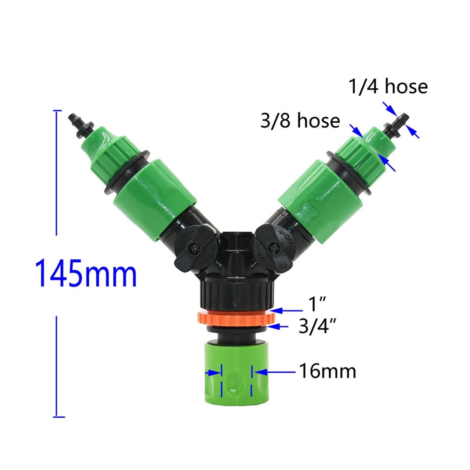 Adaptador de Conector de Utilidad Adaptador de Conector de Manguera 1/4 3/8 Pulgadas Manguera de Jardín Divisor Deua de 2 Vías Y Grifo de Jardín Hembra 1/2 3/4 1" a 4/7 8/11 1 Juego de Acoplamiento Rá