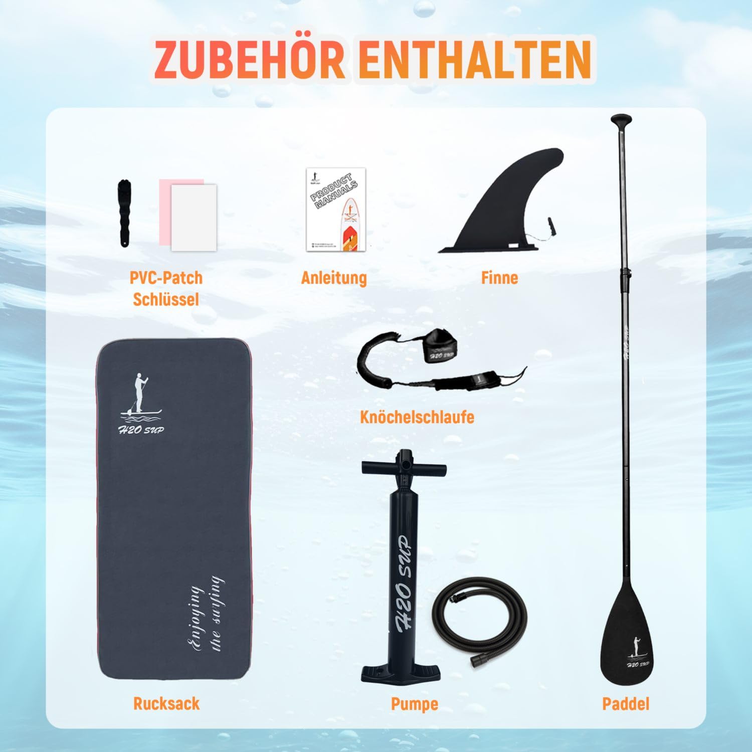 Stand Up Paddling Board-15 cm Dick Aufblasbares SUP Board,mit Rucksack,Haltbares Paddle Board Zubehör