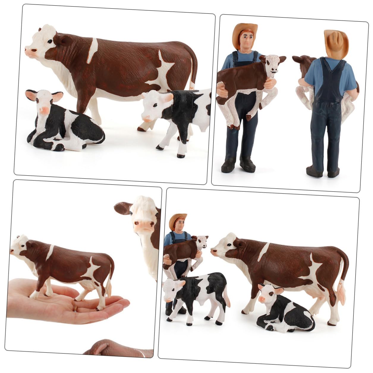 BESPORTBLE 5 Figuras de Ganado de PVC para Niños, Modelos Simulados de Animales de Granja, Decoración Versátil para Interiores y Juego Educativo en Casa