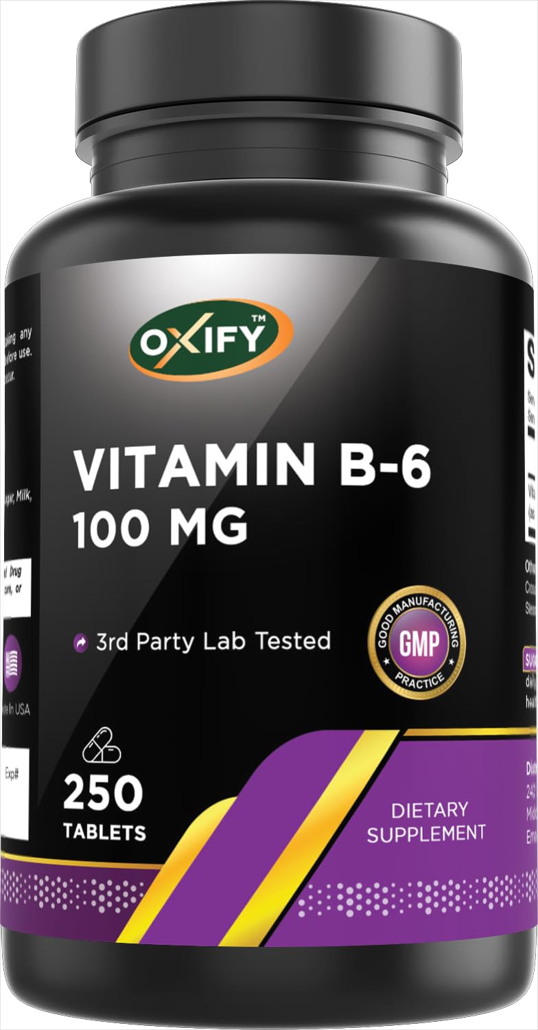 Oxify Vitamin B-6 100 mg, 250 Tablets