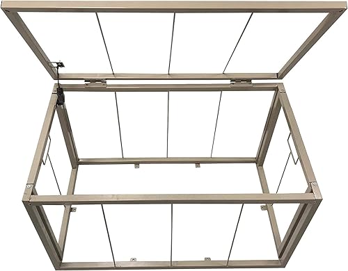 Miniatura 6 de eHemco Baúl de almacenamiento de mimbre de jacinto de agua resistente con marco de metal, 30 x 17.5 x 17.5 pulgadas, lavado marrón claro