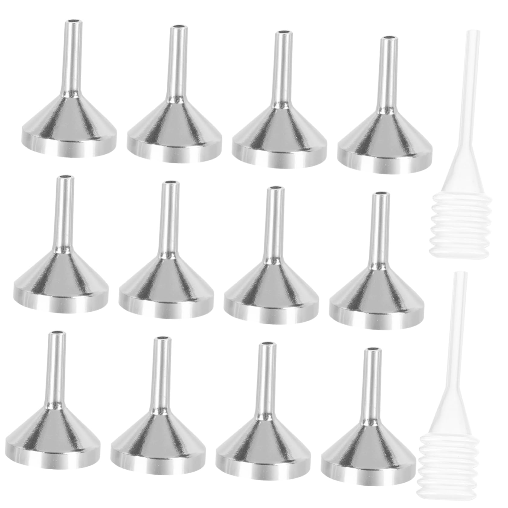 TOPBATHY Metalltrichter 100 Stk Trichter Mini-transferpipette Tropfenzähler Für Ätherische Öle Kleine Tropfer Phiole Mini- Tropfschlauch Tröpfelschlauch Wissenschaftslaborzubehör Silver
