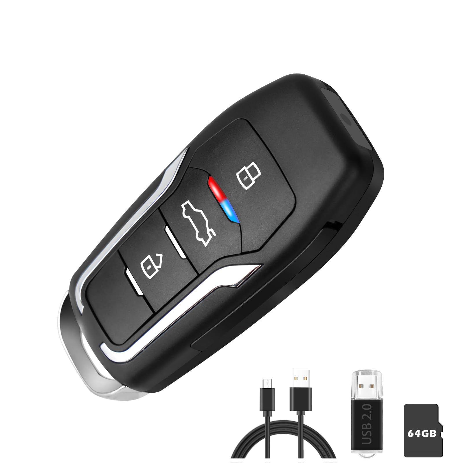 64GB Hidden Camera Car Key -1080P-Portable Mini Camera-Hidden Camera with Motion Detection Security Camera