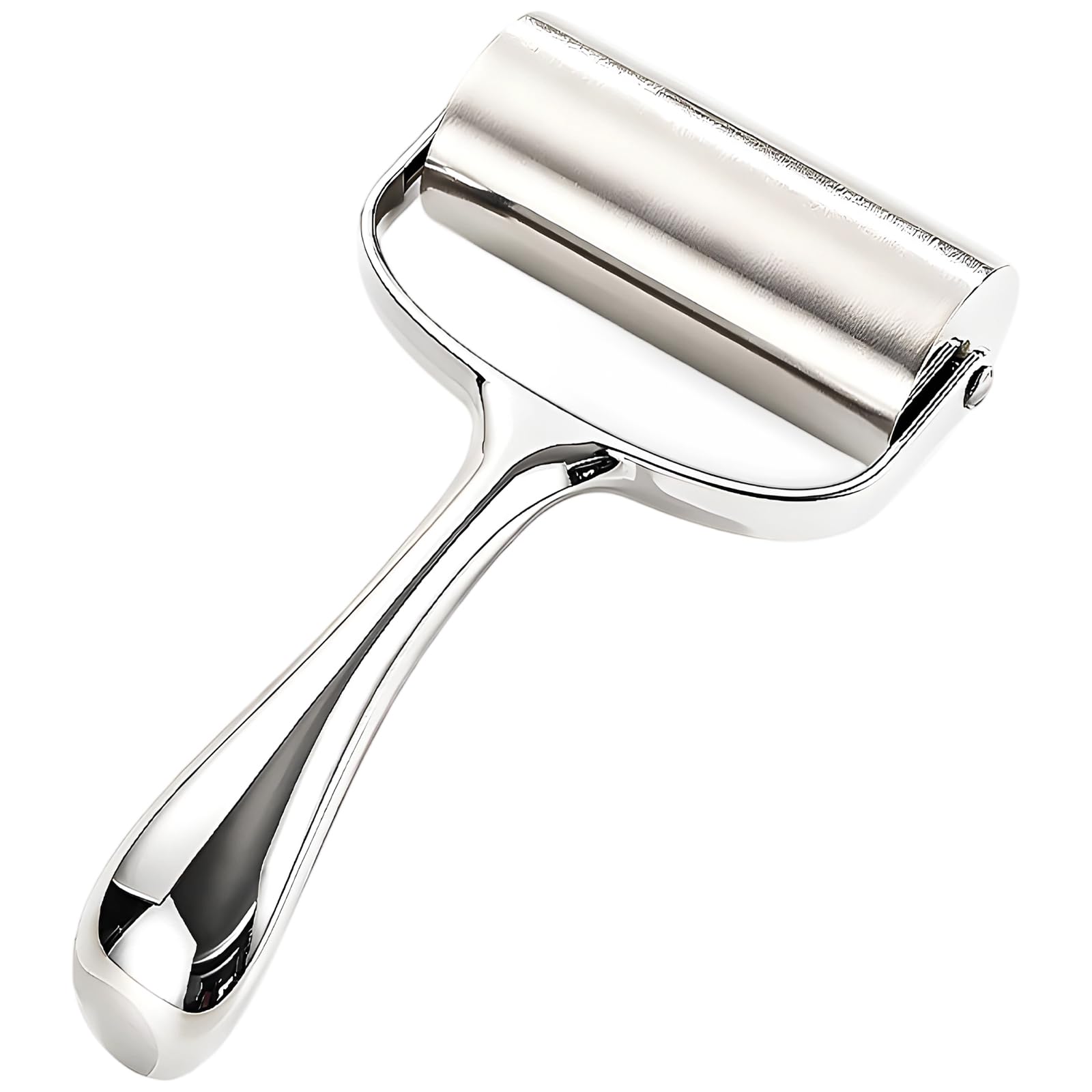 Edelstahl-Teigrolle mit breiter Walze, 8,3 in / 21 cm, Teigrolle für Dumpling-Skin, aus 304 Edelstahl für die Küche, mit rutschfestem Aluminiumgriff, für Pizza, Gebäck und Backen