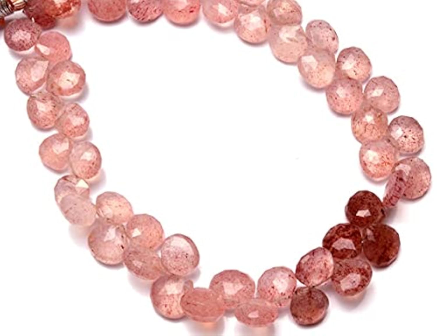 Quartz fraise naturel facetté pour fabriquer vos bijoux d'été et accessoires bohèmes