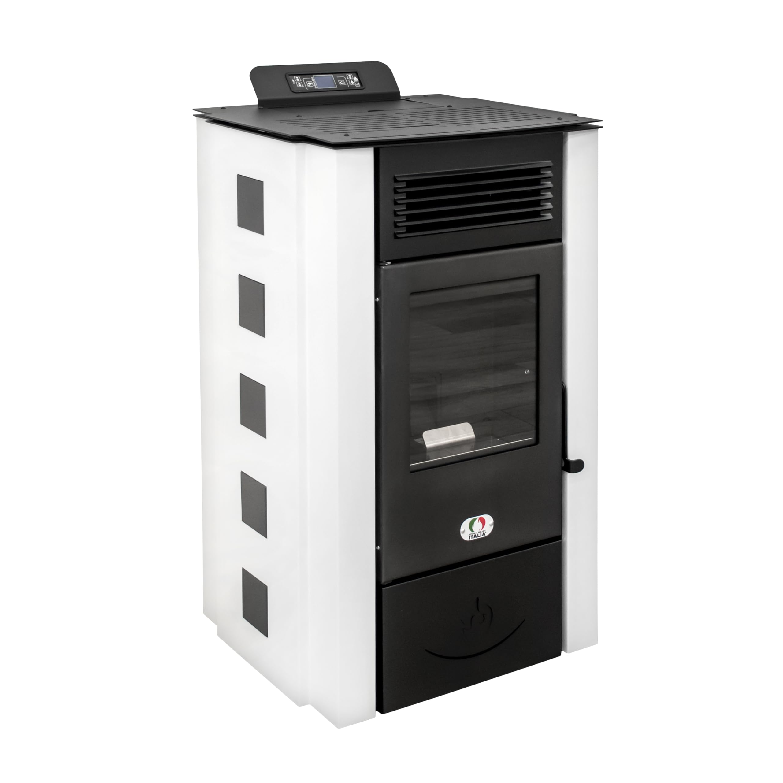 STUFE A PELLET ITALIA Colorado 15 KW | Pelletöfen Effizienz 92% Heizt 140m² Autonomie 15 Std. Programmierbar 5 Geschwindigkeiten und Leistungsstufen 24 Monate Garantie Weiß