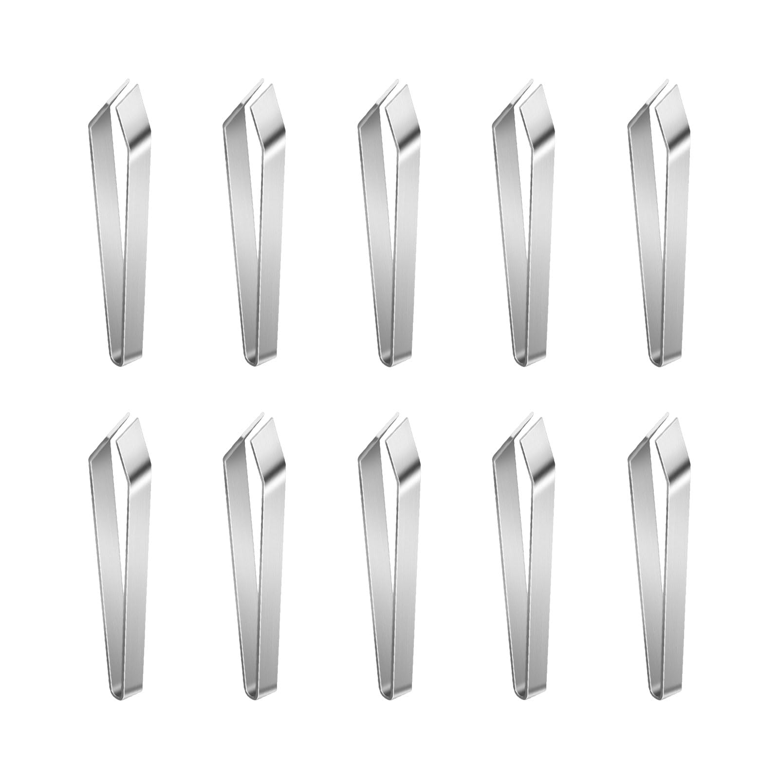 Msioytog Diagonal Clamp 10 Pack Ergonomic Stainless Steel Tweezers Plucking Clip Suitable For Easy Chicken Ducks Hair And Fish Bone Multifunctional Clip