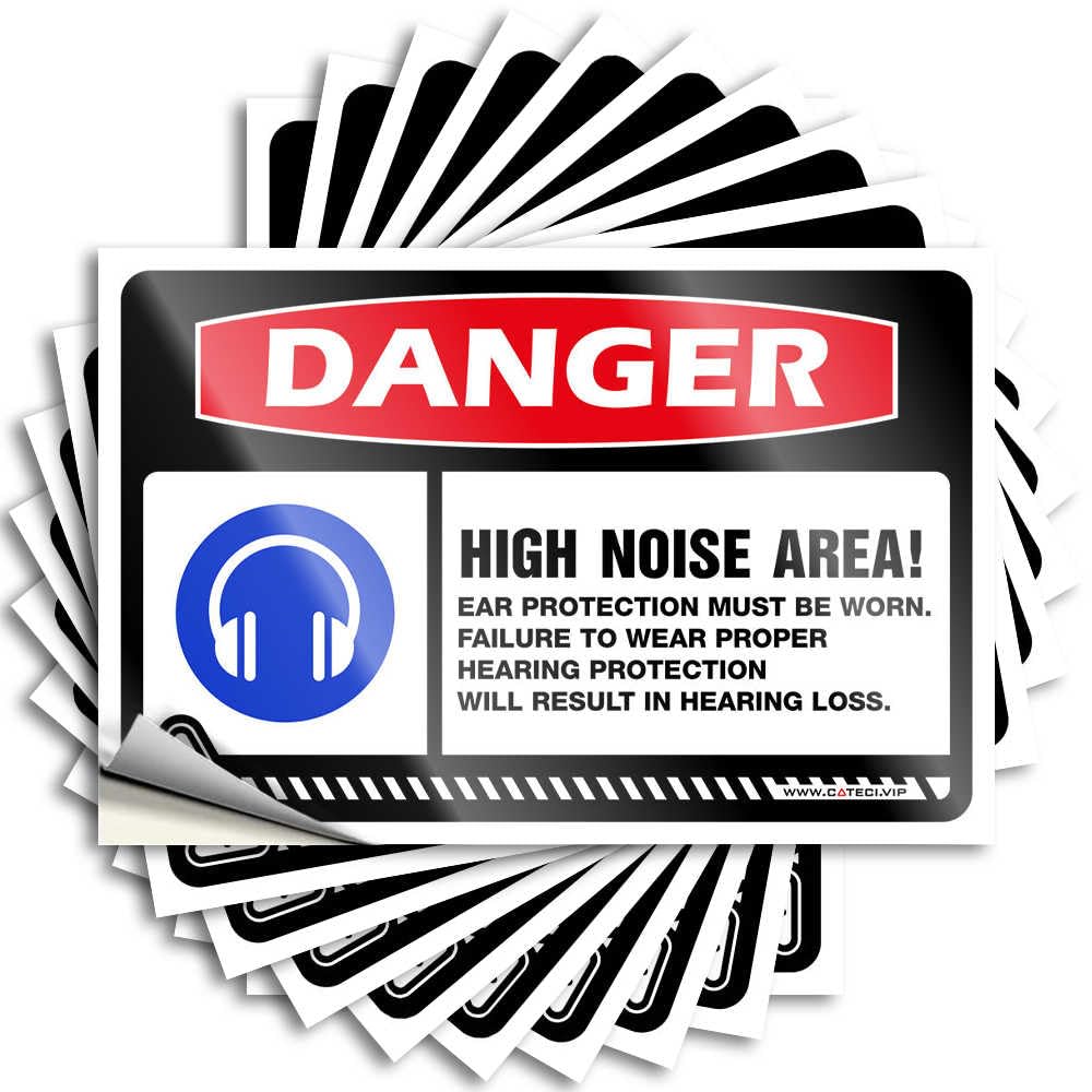 Decal Big Vinyl Decals, Front Door Decor Waterproof Hat Stickers for Water Bottle | Danger High Noise Area Ear Protection Must Be Worn Perfect for Silicone Laptop Decor(8X12CM)