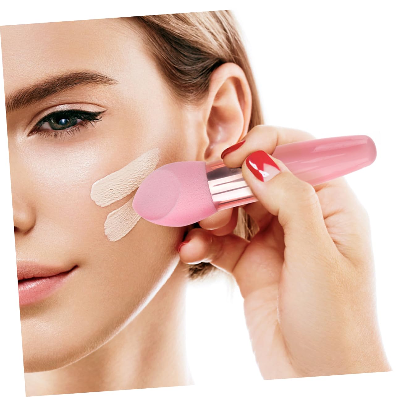 Set 2 Penne Per Trucco in Spugna Morbida, Spugnetta Portatile Per Fondotinta Cipria, Lavabile, Doppio Uso Asciutto e Bagnato, Accessori Cosmetici Per Make up Viso Professionale e Quotidiano