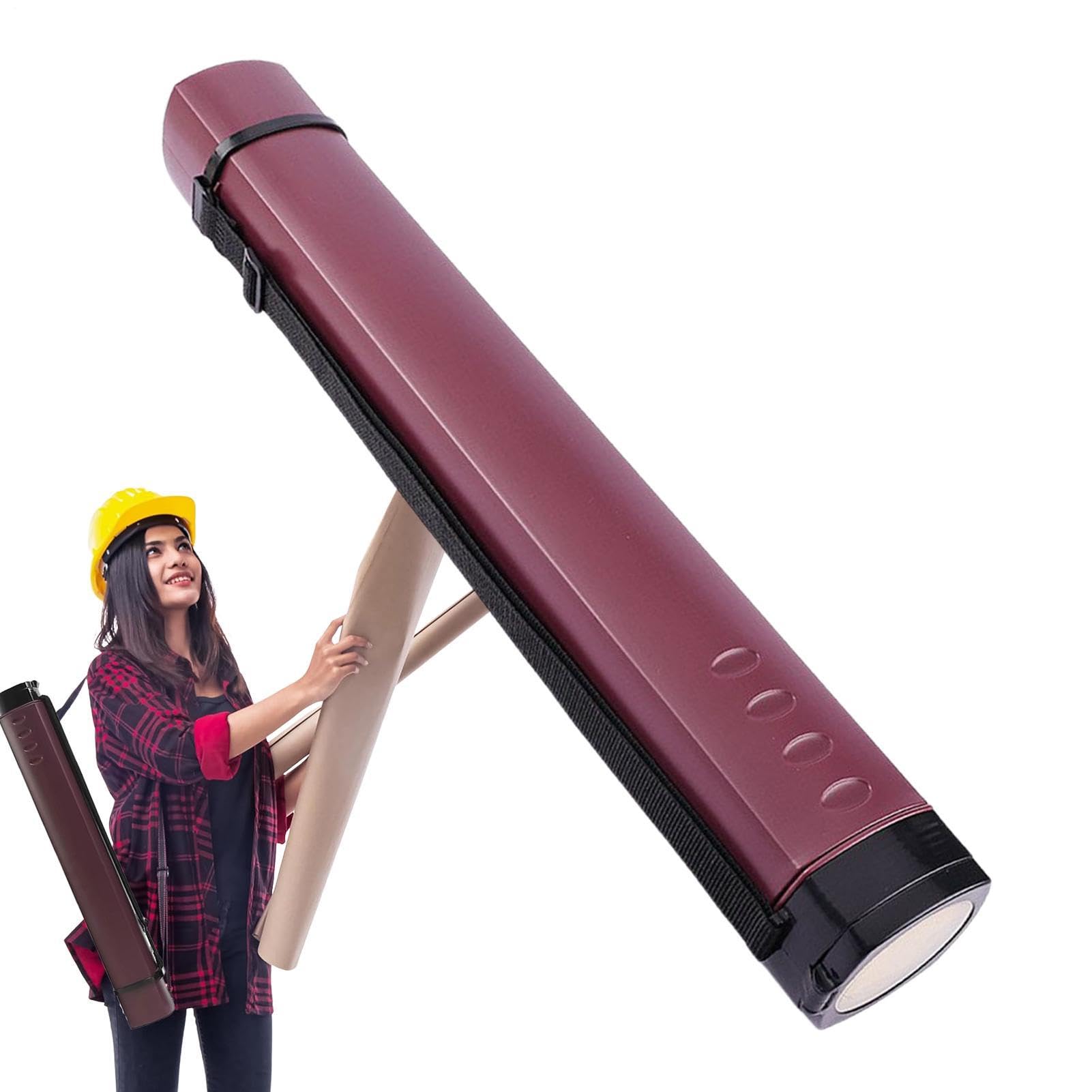 Etui i rurki na wędki, tuba plakatowa 61 cm, uchwyt na plany z paskiem, wysuwane przechowywanie plakatów, tuba do przechowywania, przenośna tuba plakatowa na płótna, dokumenty, duże