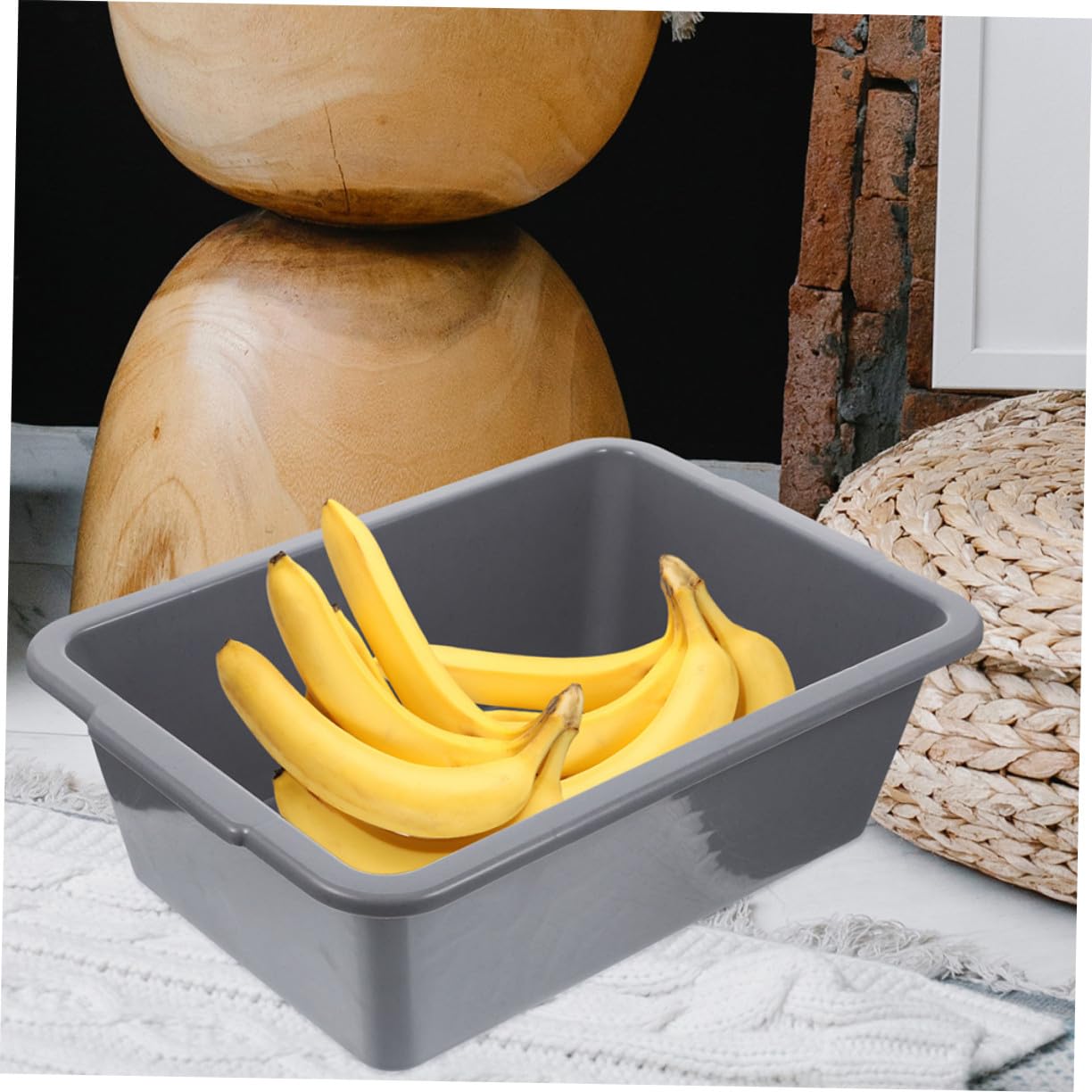 GLEAVI Vasca Rettangolare in Plastica Pp con Manico 2 Pezzi per Industrie di Ristorazione, per Conservazione Refrigerata e Congelatori