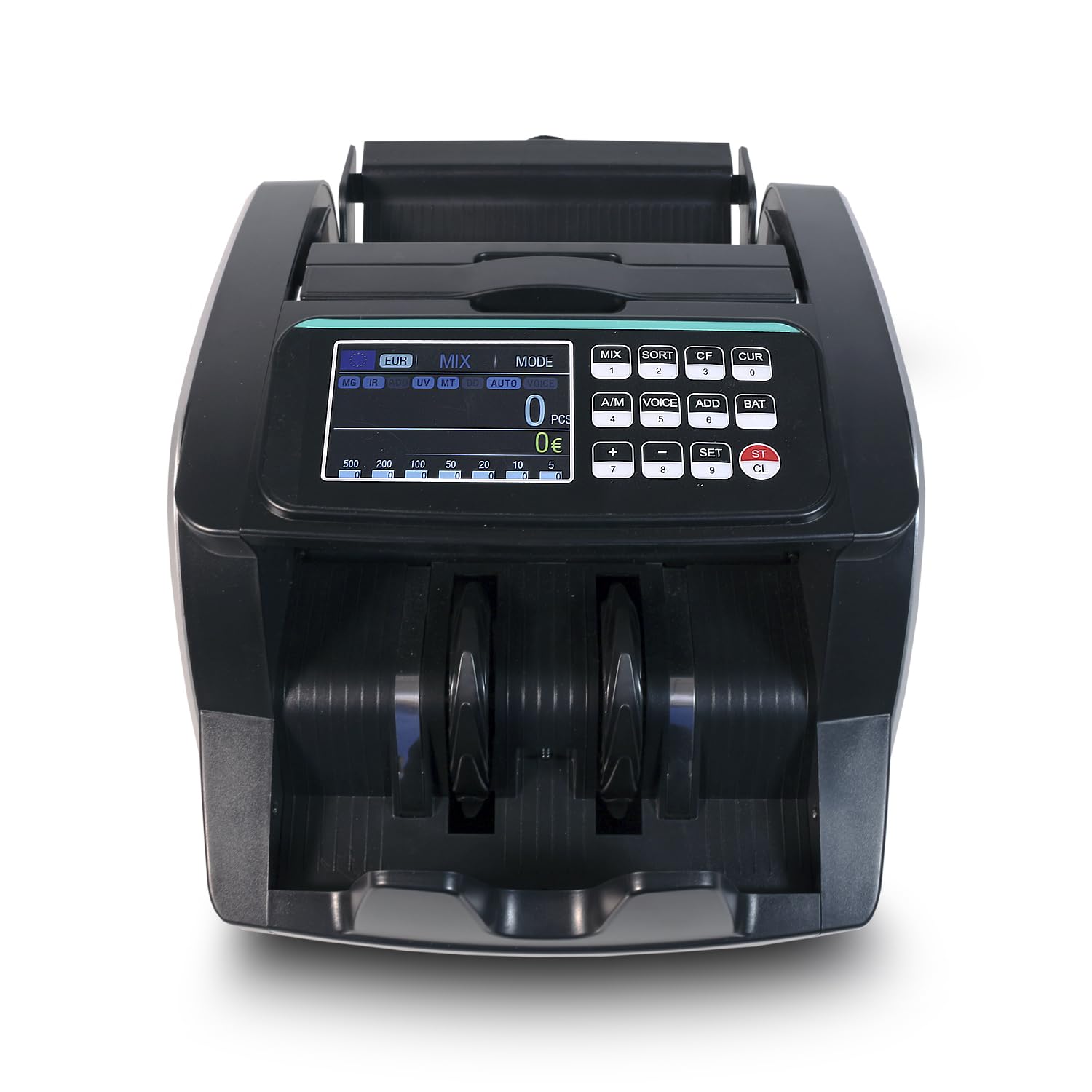 Contatrice di banconote Yatek YK-750, 4 metodi di rilevamento, MG, UV, IR, MT conta banconote automaticamente e manualmente con doppio schermo LCD
