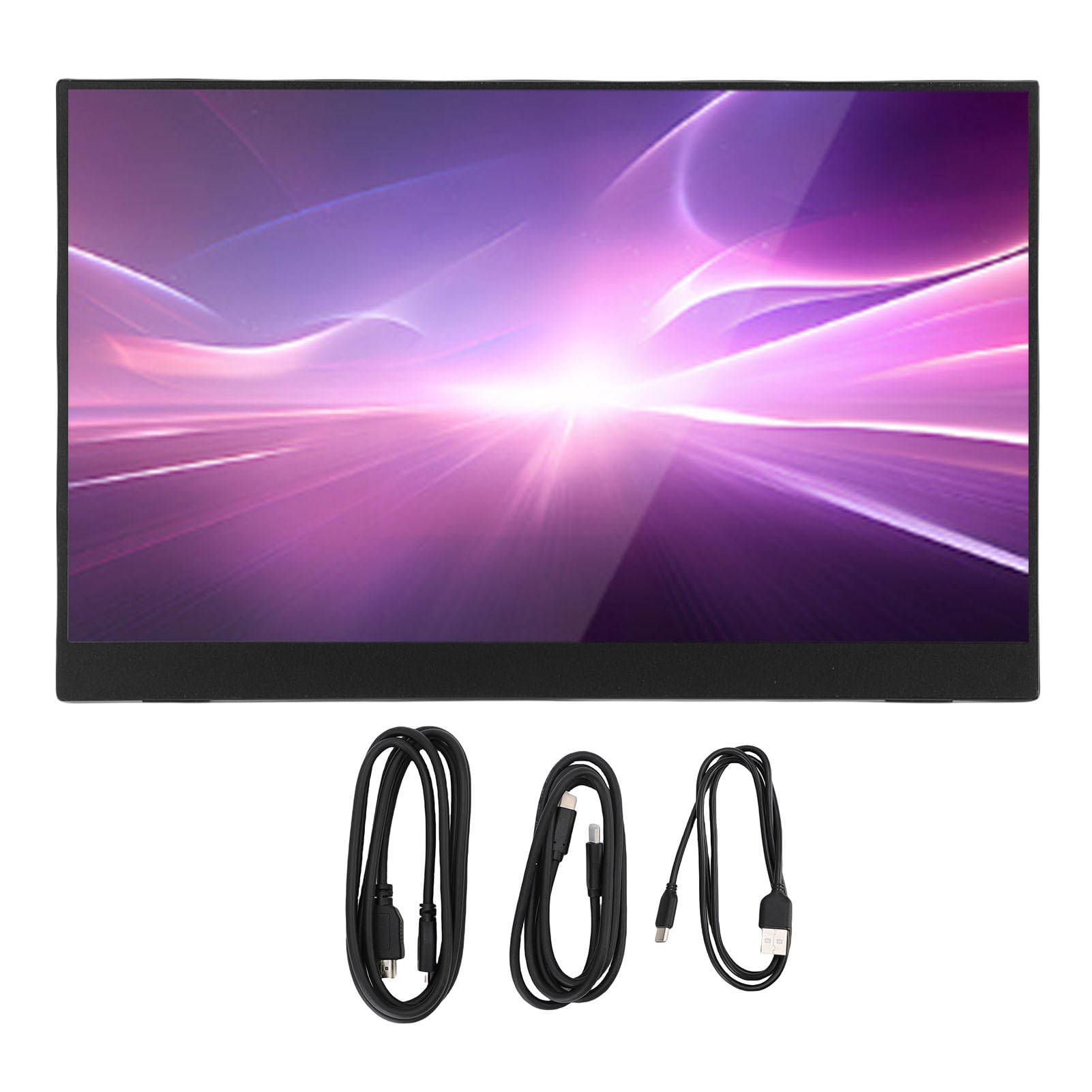 Lazmin112 Wyświetlacz Komputerowy o Przekątnej 15,6 Cala, częstotliwość Odświeżania 1080P i 120 Hz, Ekran FHD IPS z 2 Głośnikami i Portami Typu C, do Laptopa